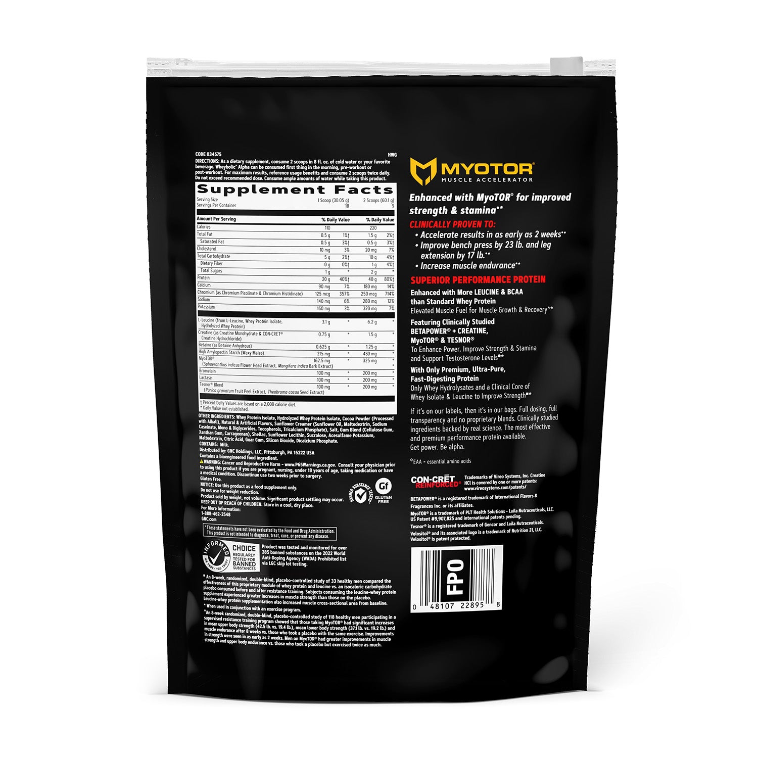 GNC AMP® Wheybolic™ Alpha with MyoTOR®