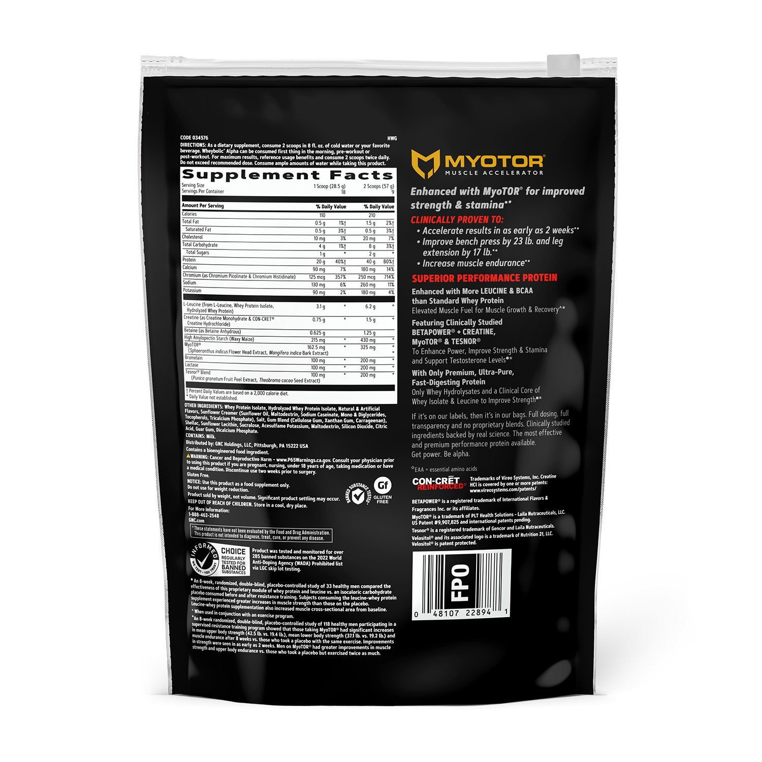 GNC AMP® Wheybolic™ Alpha with MyoTOR®