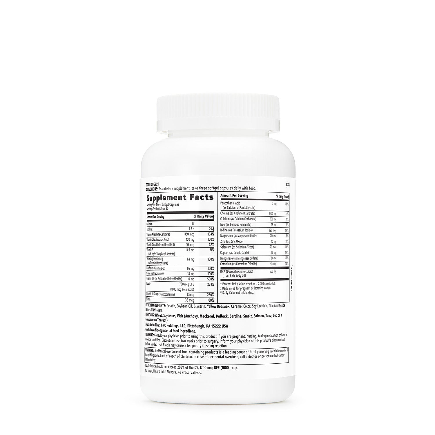 GNC Women's Prenatal Multivitamin with DHA & Iron