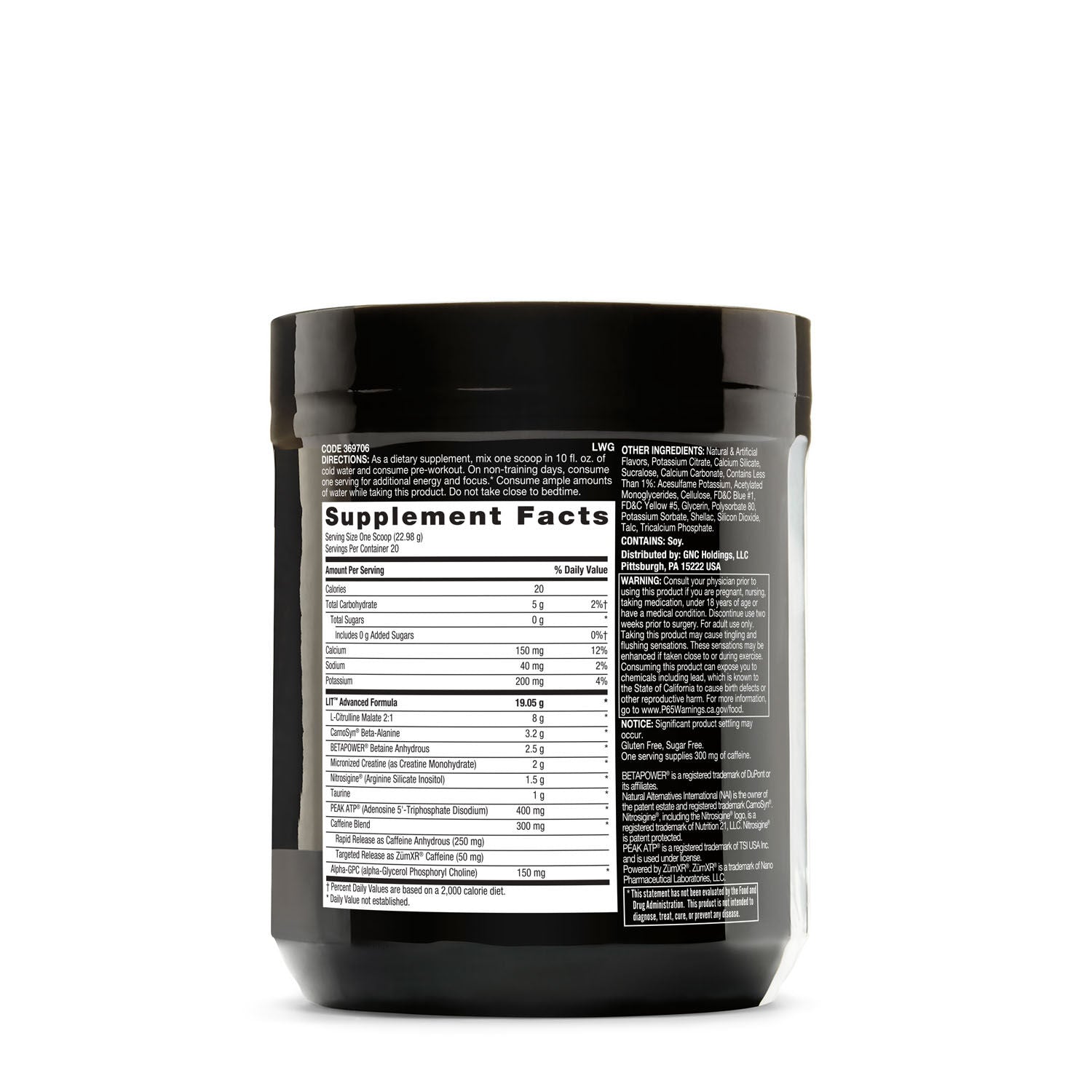 GNC Beyond Raw® LIT AF™ Pre-Workout