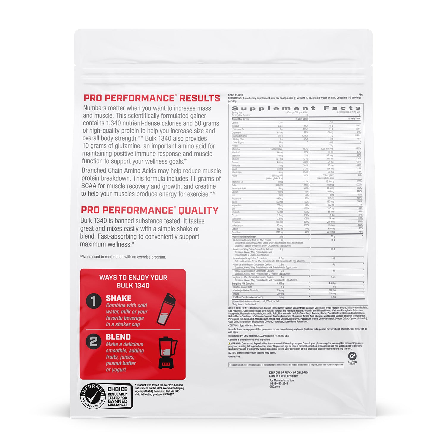 GNC Pro Performance® Bulk 1340