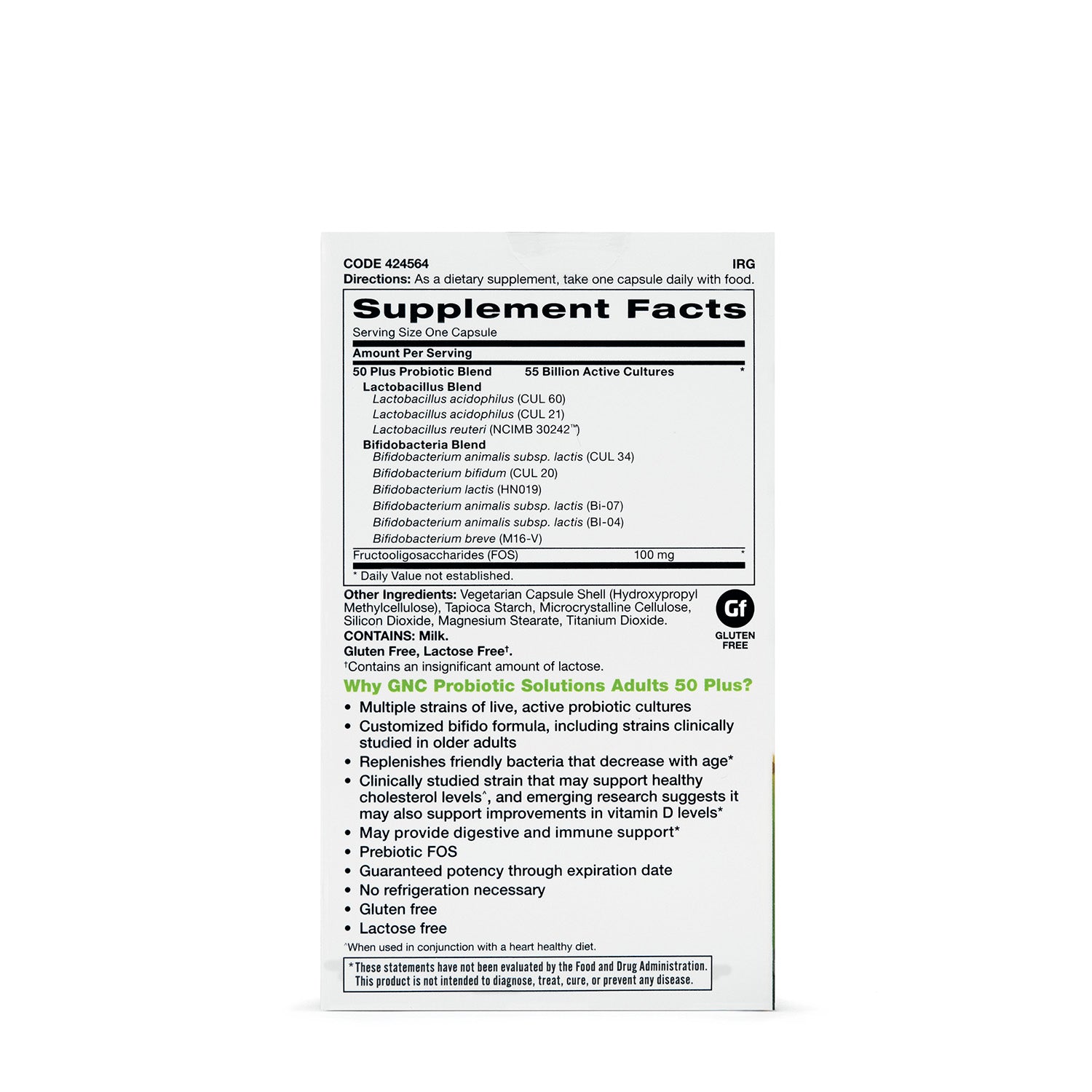 GNC Probiotic Solutions Adults 50 Plus 55 Billion CFUs