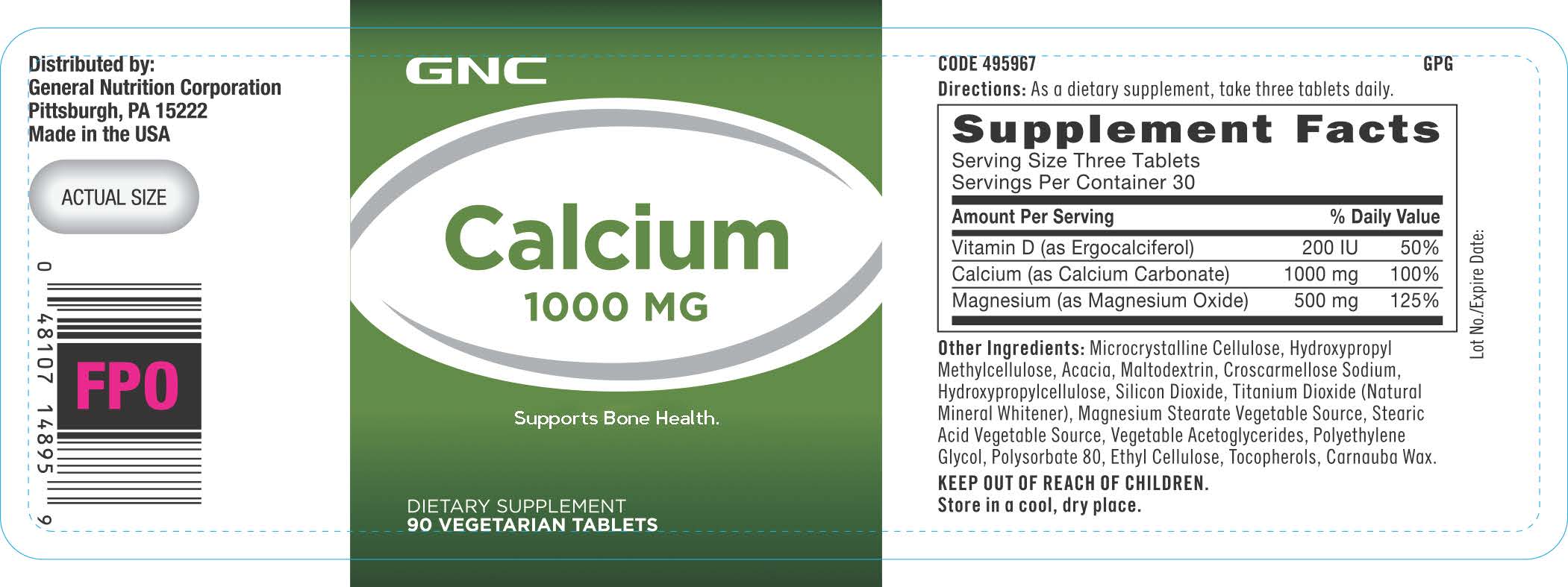 GNC Calcium 1000 mg with Magnesium and Vitamin D