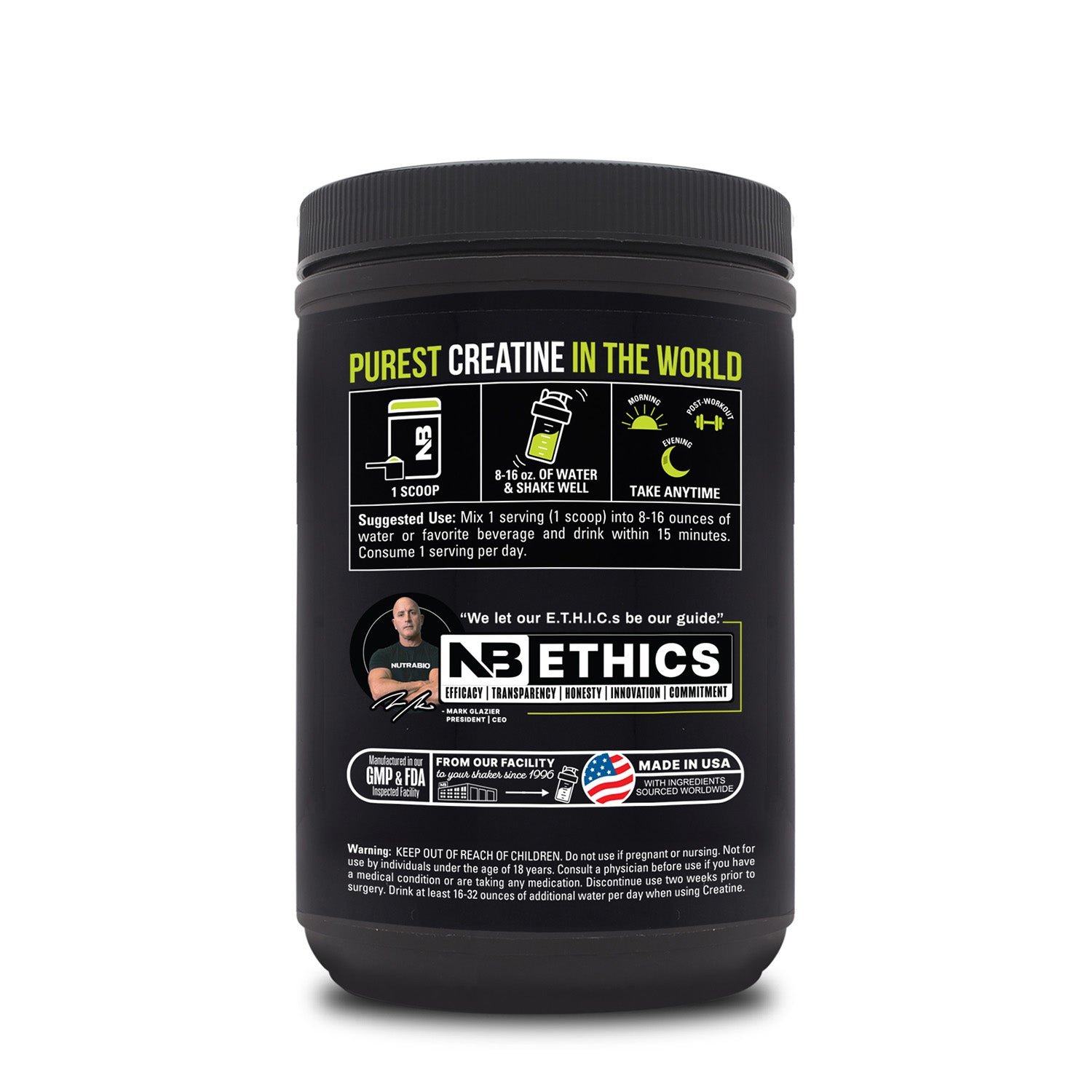 NutraBio® Creatine Monohydrate