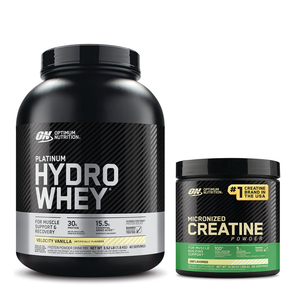 Optimum Nutrition® Platinum Hydro Whey® & Micronized Creatine Powder Bundle