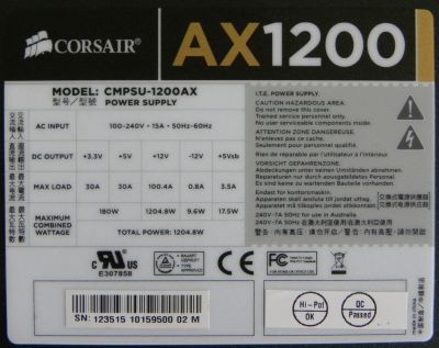 Corsair AX1200 PSU