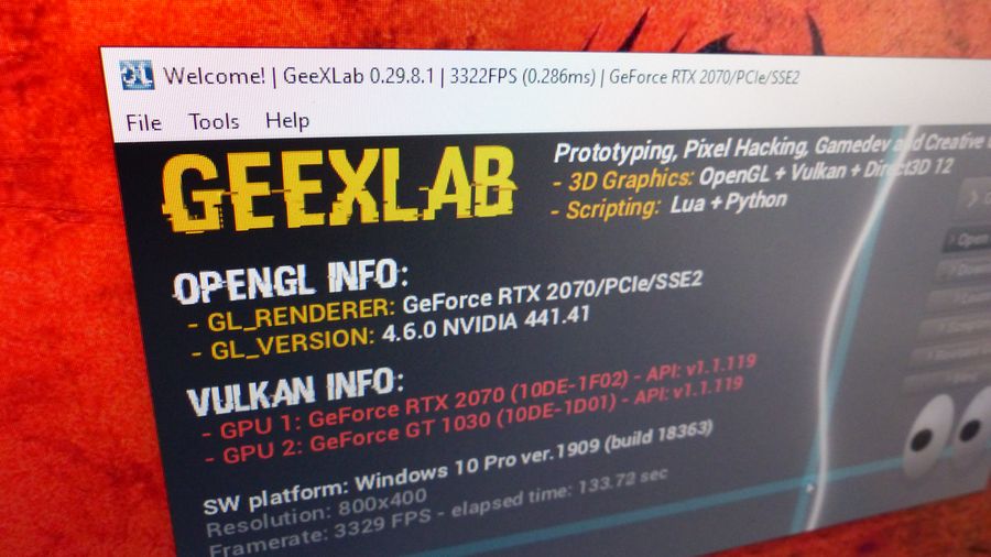 GeeXLab 3D prototyping for Win64, Linux64, macOS, RaspberryPi and TinkerBoard