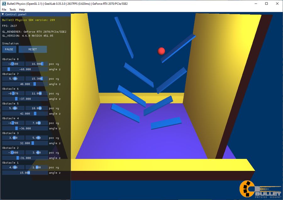 GeeXLab - Bullet3 Physics demo