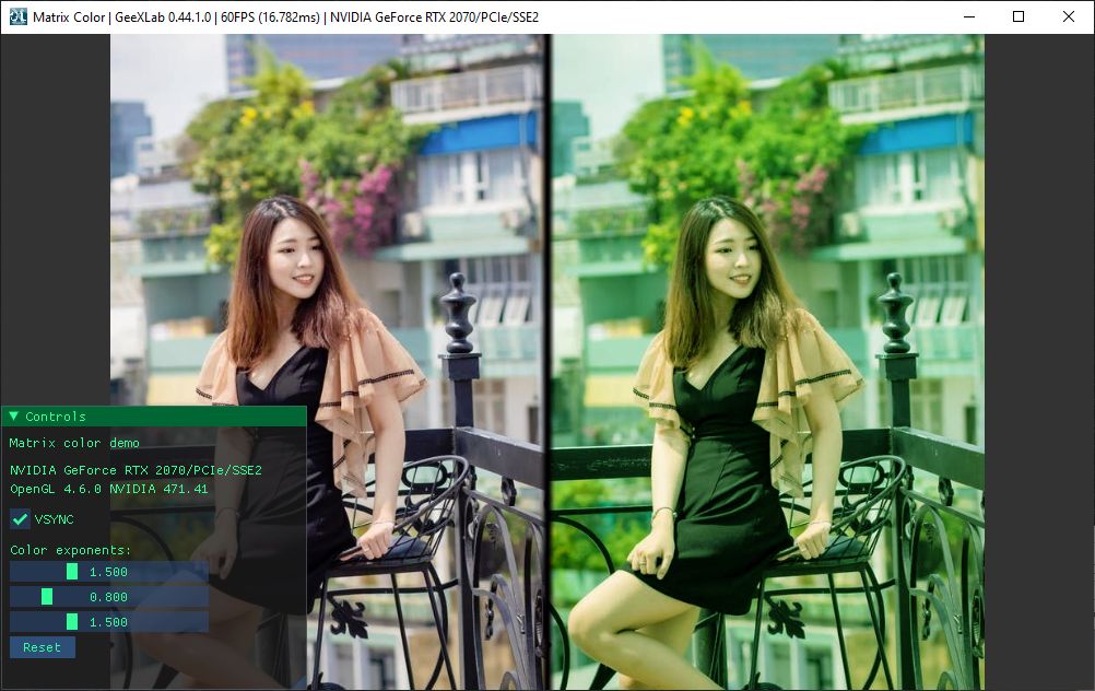 GeeXLab - Matrix greenish color shader