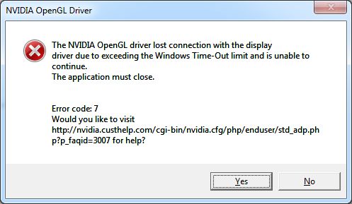 NVIDIA driver - connection lost