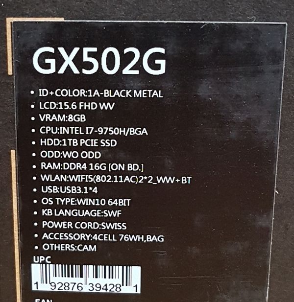 ASUS ROG Zephyrus S GX502GW Gaming Notebook