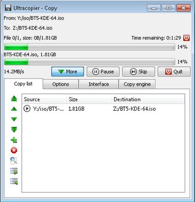 Ultracopier screenshot