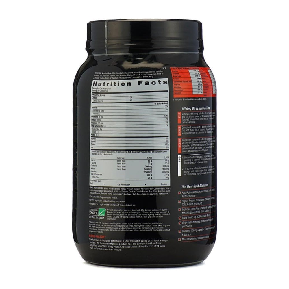 GNC Pro Performance® AMP Gold Series 100% Whey Protein Advanced