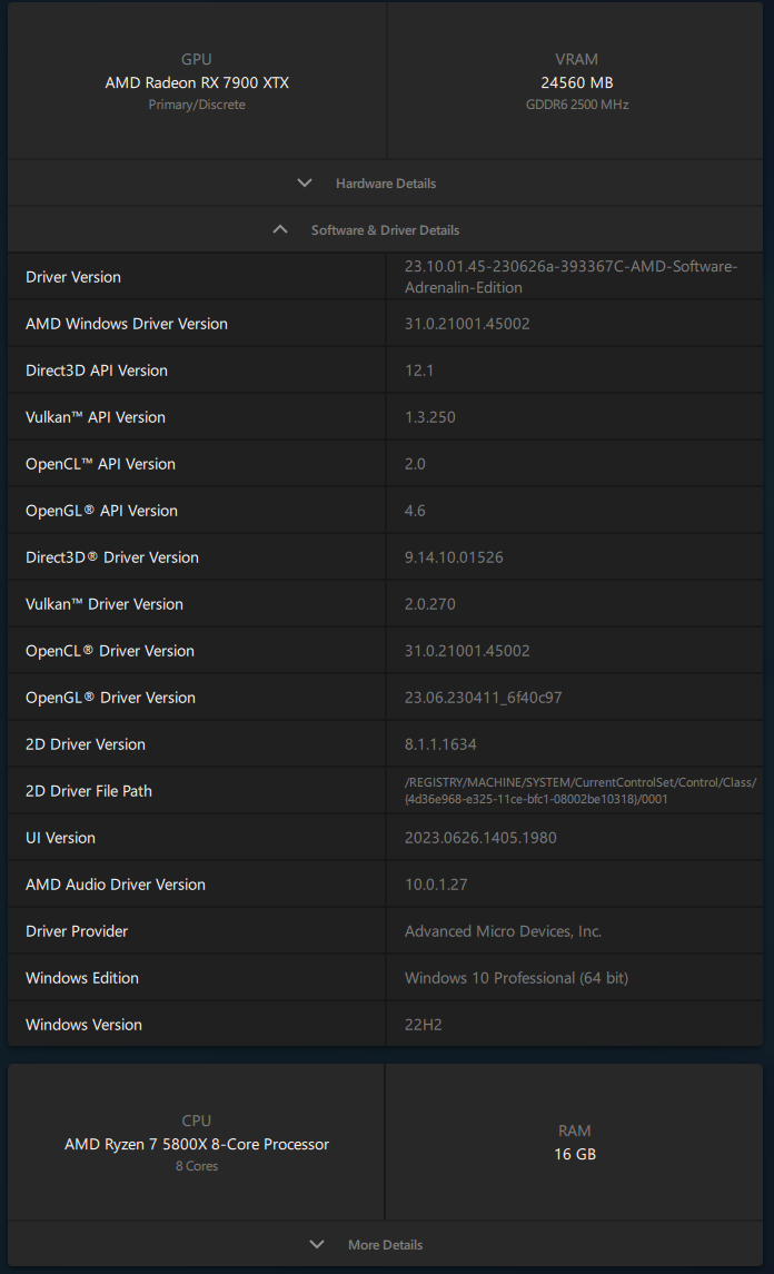 AMD Adrenalin 2020 Edition - Software information